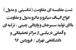 تست مقايسه اي مقاومت ( تناسيتي  و مدول ) انواع الياف ميكرو و ماكرو مدول و مقاومت بالاي توليد سيرجان 